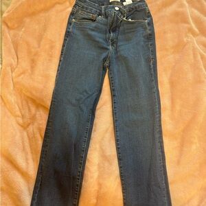Good American Dark Blue Straight Leg Jeans